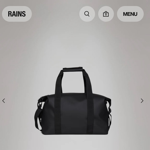 RAINS Hilo Weekend Bag Small - BLACK - NWT - Picture 2 of 7